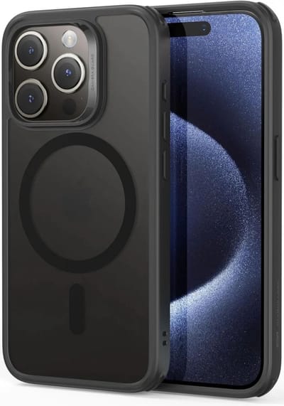 ESR Classic Hybrid HaloLock Hoesje Geschikt voor Apple iPhone 15 Pro Max | Compatibel met MagSafe en HaloLock | Back Cover met Magneet | Zwart