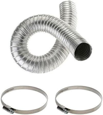 Afvoerslang Aluminium - Flexibele Pijp - Luchtverdeling - Inclusief Klemmen - 2.5 Meter - Zilver
