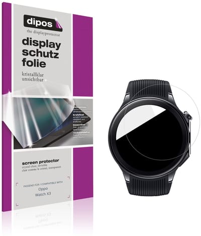 dipos – 6x Beschermfolie geschikt voor Oppo Watch X3 | Krasbestendige & heldere Screenprotector Ultra-Thin
