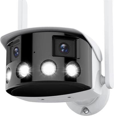 Beveiligingscamera Dubbele Lens - IP Camera Buiten - Huis Beveiligen - 180 Graden Panorama - 4MP 2K Resolutie - Universeel