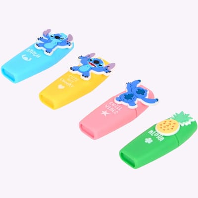 Disney Lilo & Stitch markeerstiften – 4 stuks – highlighters – tekstmarkers – pastel kleuren – kids - met Stitchfiguurtje ananas