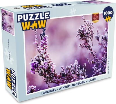 Puzzel Lavendel - Winter - Bloemen - Paars - Legpuzzel - Puzzel 1000 stukjes volwassenen