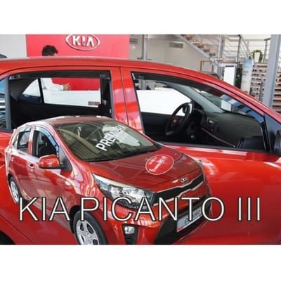 Déflecteurs d'air - J&J AUTOMOTIVE - Kia Picanto 3 - Fumé - Acrylique renforcé - Installation facile