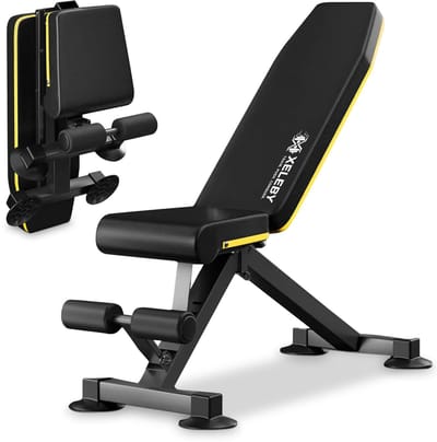 Verstelbaar en inklapbaar Fitnessbank - Halterbank met Maximale Stabiliteit - tot 400KG gewicht