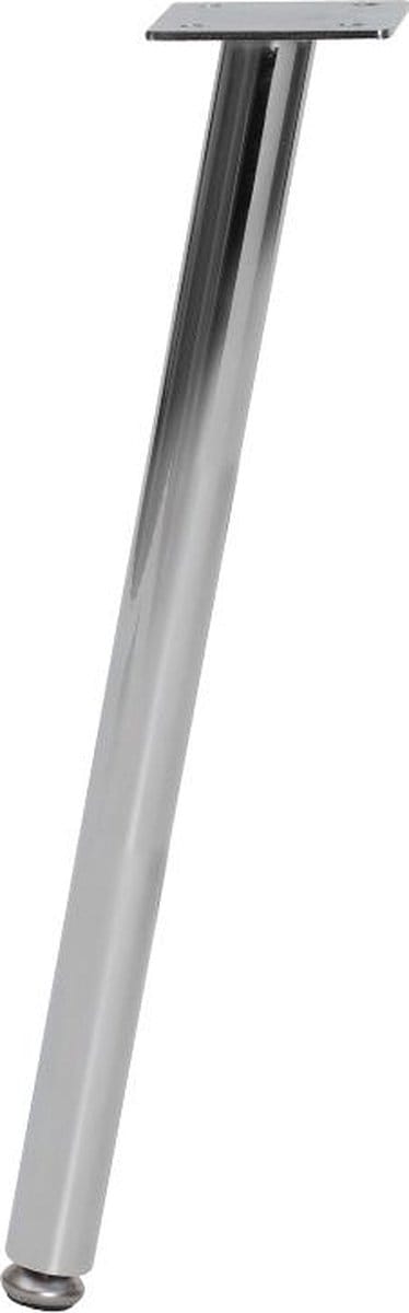 Stalen schuine meubelpoot chroom rond ø 2,5 cm en hoogte 36 cm - Set van 4 stuks