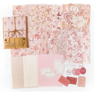 40 stuks bloemen handgemaakt papier mix materiaal junk journal planner scrapbooking vintage decoratieve collage doe-het-zelf knutsel achtergrond papier