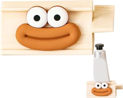 Tandpasta Knijper - Tube Dispenser - Tandenpoetsen Vereenvoudigen - Schattig Lachend Gezicht - Mini Formaat - Wit