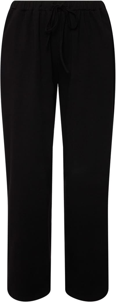 Ulla Popken - Dames - Jerseybroek rechte pijpen zakken - Zwart - Maat 46+