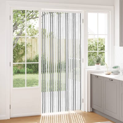 vidaXL - Insecten - Gordijn - Chenille - Grijs - en - wit - 90 - x - 220 - cm - 100% - PP