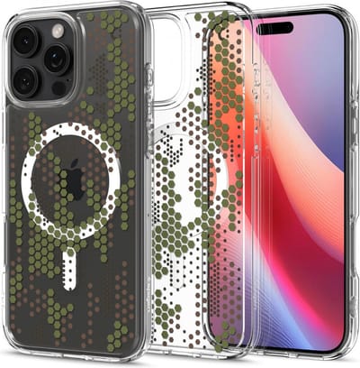 Spigen Ultra Hybrid MagFit - Hoesje Geschikt voor Apple iPhone 16 Pro - Compatibel met MagSafe - Back Cover Digital Camo