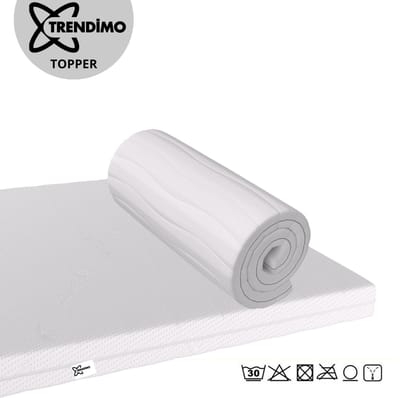 Trendimo 80x190 Topper HR Koudschuim - 9cm - Topmatras Bamboo Afritsbaar Wasbaar Tijk - Anti-allergisch Topdek