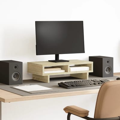 vidaXL - Monitorstandaard - 50x27x15 - cm - bewerkt - hout - sonoma - eikenkleurig