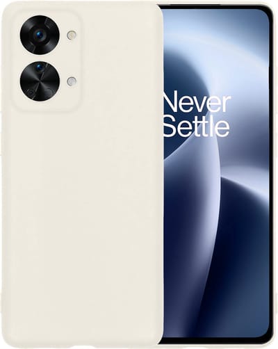 Hoesje - Geschikt voor OnePlus Nord 2T - Sterk & Shockproof - Siliconen Case - Hoes Cover - Telefoonhoes - Wit