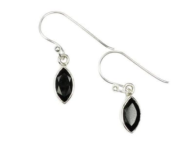 Zilveren oorbellen Onyx 925 zilver (incl. oorbel stoppers)