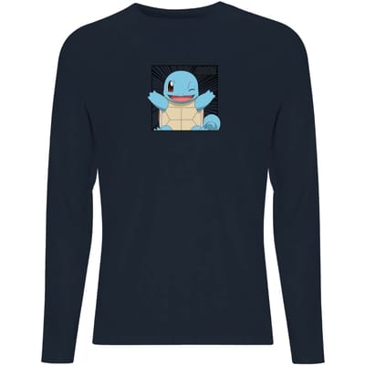 Pokémon Pokédex Squirtle #0007 Men's Long Sleeve T-Shirt - Navy - M
