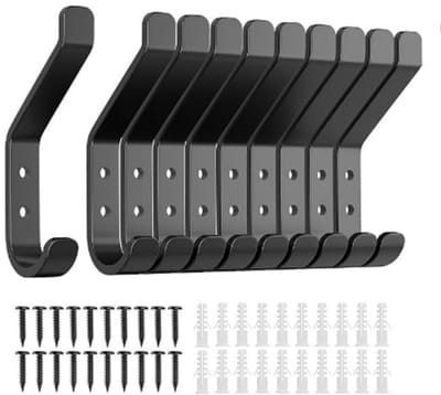GELLDG 10 stuks kapstokhaken - Schroefhaken - Metaal - 10 cm - Geschikt voor slaapkamers, woonkamers en badkamers - Ook geschikt voor kledingkasten, jassen en hoeden.