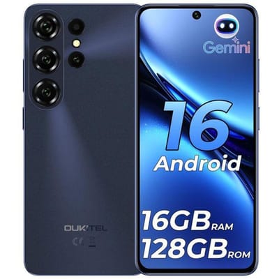Smartphone OUKITEL C26 16GB+128GB/1TB, Scherm 6,63  90Hz, Batterij 5150mAh, Mobiele Telefoon, Android 16, Dual SIM 4G/NFC Blauw blauw