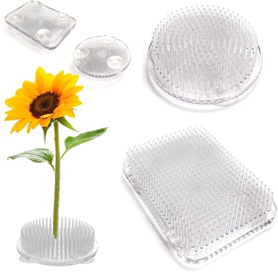Set van 2 Bloemenvogels, Duidelijke Plastic Pin Frogs voor Bloemarrangementen, Ideaal voor Ikebana en Bloemstukken met 3 Pistonhouders en Accessoires voor Vazen