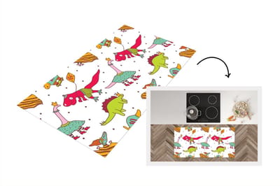 Keukenloper - Loper keuken - Patronen - Dino - Kleuren - 120x60 cm - Keukenloper vinyl