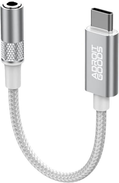 AdroitGoods USB Type-C naar 3,5 mm AUX Audio Kabel Adapter Compatibel met Type C Smartphones - Silver