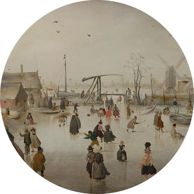 IJsvermaak, Hendrick Avercamp - Foto op Behangcirkel - ⌀ 60 cm