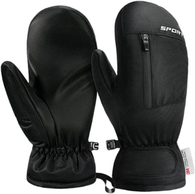 Unisex gevoerde wanten - Lichtgewicht rubberen voering - Dameshandschoenen - Herenhandschoenen - Warme herfst-/winterwanten - Zwart