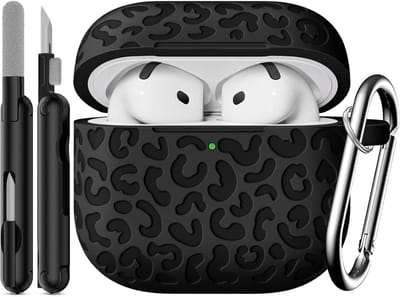 Airpods 4 hoesje - Beschermhoes - Opladen en bewaren - Inclusief reinigingsset - 17.4 x 16 cm - Zwart
