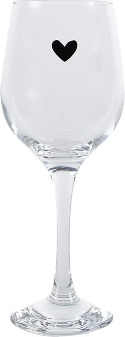 Clayre & Eef Wijnglas Hart 300 ml Transparant Glas