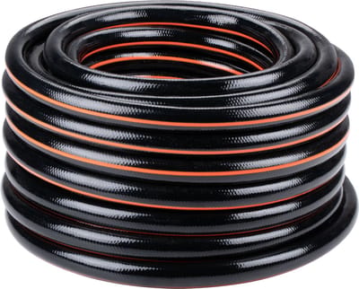BLACK+DECKER Tuinslang 15 Meter - 19MM - Duurzaam PVC - Tuin Besproeien, Auto Wassen, Zwembad Vullen - Past op Elke Standaard Kraan - Zwart/Oranje