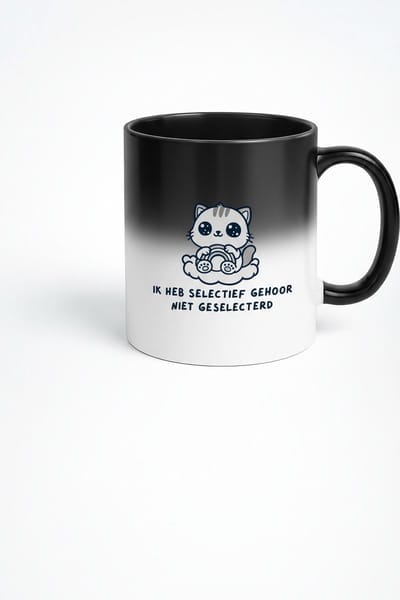 Selectief Gehoor Magic Mug - Magische Koffiemok met Kat Design