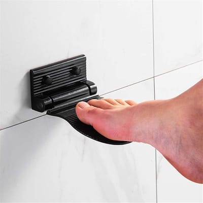 Douche Voetenbankje - Scheer Hulp - Scheren Benen - Antislip Aluminium - 15x10cm - Zwart