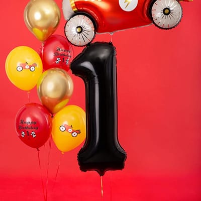 CIJFERBALLON 1 ZWART GROOT FORMAAT - Ballon Cijfer 1 (86 cm) - Zwart xl - Party deco