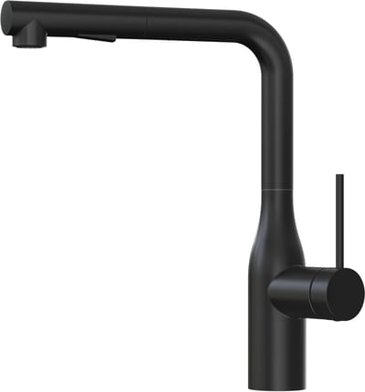 CECIPA Max Keukenkraan met Uittrekbare Uitloop - Keukenmengkraan - Handdouche met 2 straalsoorten - Uittrekbaar - Flexibele Slang - Zwart