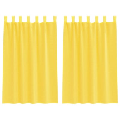 vidaXL - Gordijnen - met - lussen - 2 - st - 140x175 - cm - geel