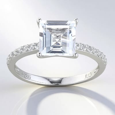 Cavill - Elegante Zilveren Ring - 925 Sterling Zilver - Witte Topaas 1,712 ct - Braziliaanse Edelsteen - Pavé Geslepen Ringen