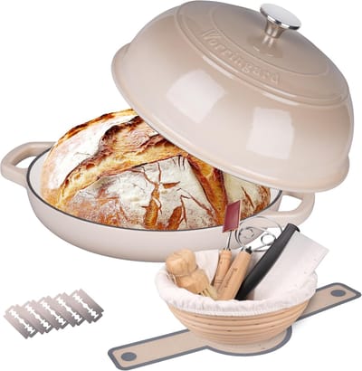 Gietijzeren Braadpan - Hollandse Oven - Brood Bakken - Veelzijdig Kookgerei - 6 Quart - Latte