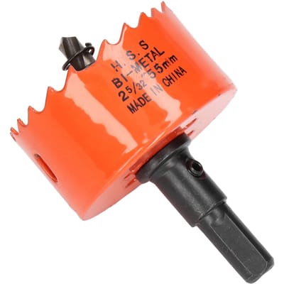 Gatenzaag Boorbit Scherp Getand Gemakkelijke Spanenafvoer Hoge Hardheid HSS Gatzaag met Arbor voor 2?5/32in (55mm)