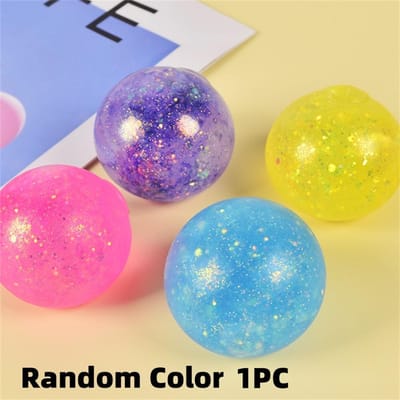 1 pièce Balle Cubique en Gel Scintillant à Montée Lente Jouet Sensoriel à Presser Squishy Jouets Fidget pour Enfants Adultes Boules Anti-Stress Cadeaux