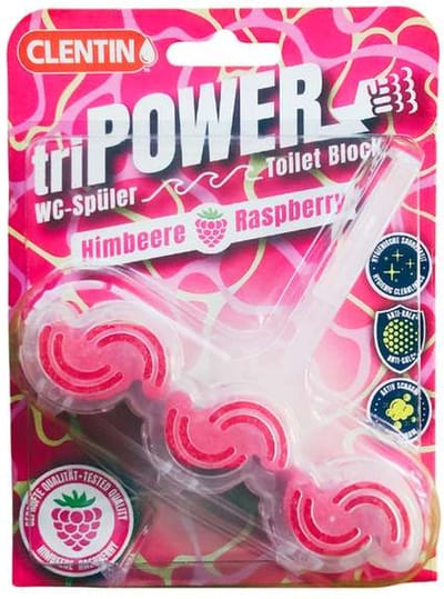Clentin Tri-Power WC blokje Framboos Doos 12 stuks