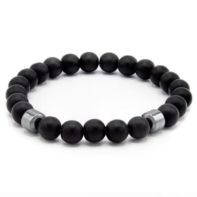Victorious Natuurstenen Kralen Armband Heren – Mat Zwart – 18cm