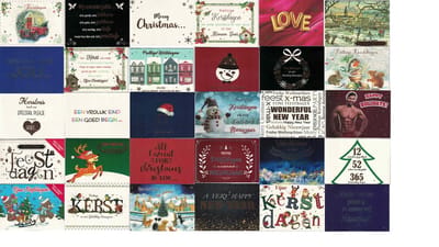 30 Losse Kerstkaarten - Foto fun mail - 10x14 - Super sortering - Funny mail kerstkaarten - Inclusief Enveloppen - 30 Verschillende Dessins - Pakket B - X-mas - Fijne feestdagen -Happy New Year - Blanco -cadeau cards - geldkaart