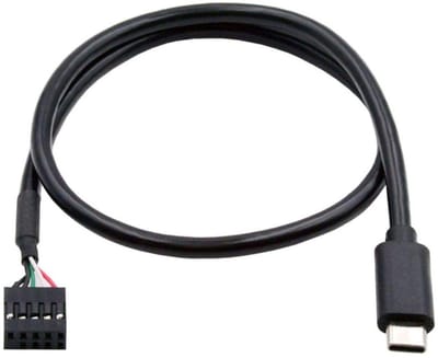 Jhubersproducts - USB 2.0 frontpaneel header naar USB C stekker - Gegevensverlengkabel adapter 0,5 m - Hoogwaardige snelheid - Perfect voor computerbo