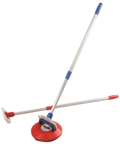Kurling schuifstokken indoor curling set met telescopische handgrepen.
