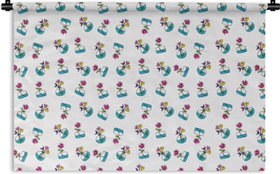 Wandkleed - Wanddoek - Bloemen - Patronen - Lente - 180x120 cm - Wandtapijt
