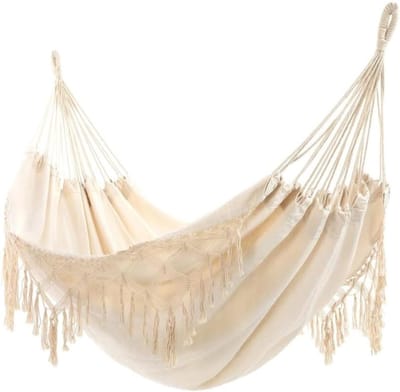 Draagbare Dubbele Hangmat - Geweven Canvas Stoel - Outdoor Relaxen - Lichtgewicht Opvouwbaar - 1.2 kg - Meerdere Kleuren