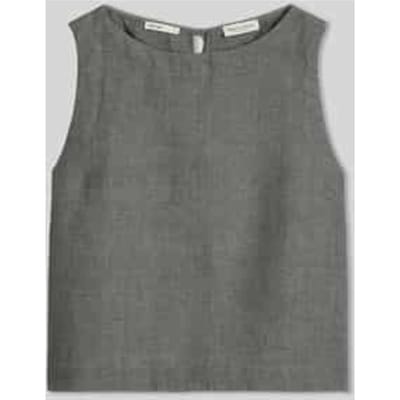 regular fit blousetop van puur linnen