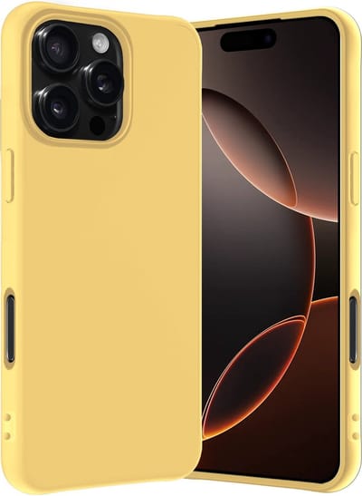Hoes - Geschikt voor Apple iPhone 16 Pro - Sterk & Shockproof - Hoesje Cover - Siliconen Case - Geel