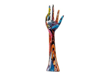 Gilde handwerk sierradenhand street-art - 9x32 cm - multi color polyresin dekoratief figuur