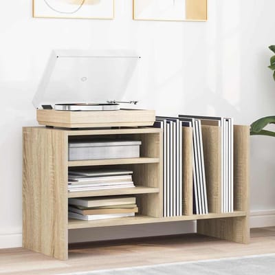 vidaXL - Platenkast - Sonoma - Eik - 78,5 - x - 35 - x - 45 - cm - Bewerkt - hout