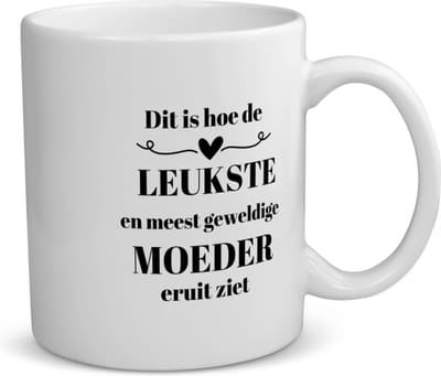 Akyol - dit is hoe de leukste en meest geweldigste moeder eruit ziet koffiemok - theemok - Mama - meest leukste moeder - moeder cadeautjes - moederdag - verjaardag - geschenk - kado - moeder artikelen - 350 ML inhoud